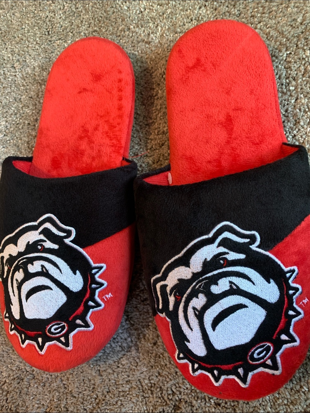 FOCO Georgia Bulldogs BIG Logo Men’s Color Block Slide Slippers Size 11-12 NEW